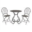 Safavieh Adriel 3Pc Iron Bistro Set in Black / Rust