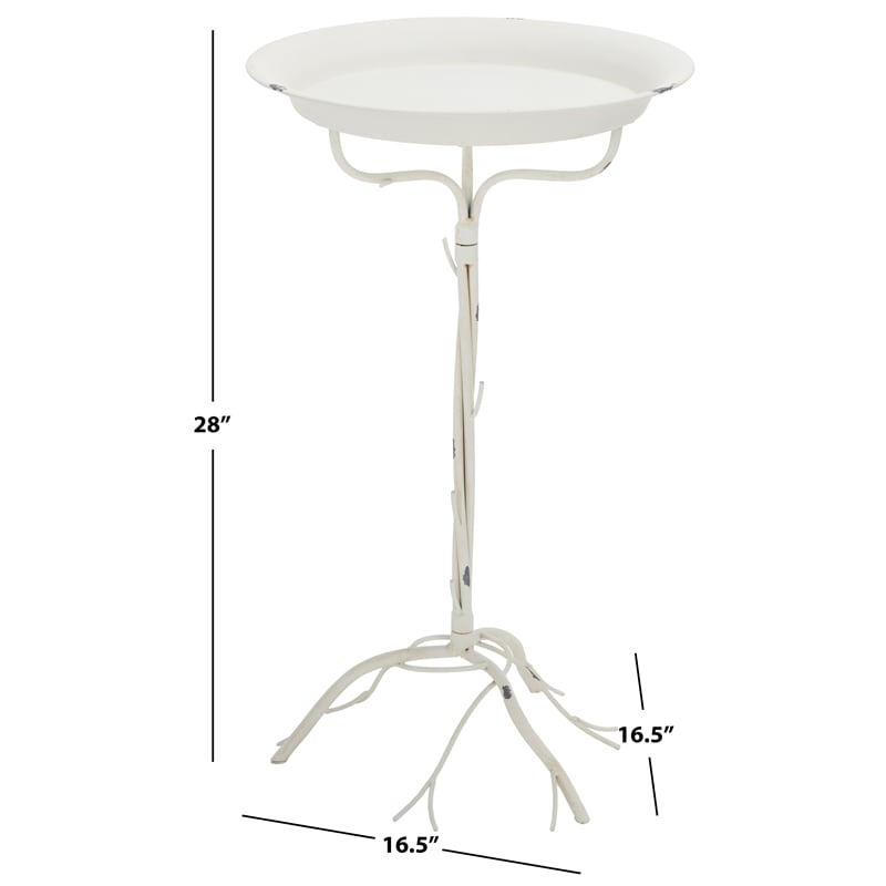 Safavieh Nigel Iron Bird Bath in White