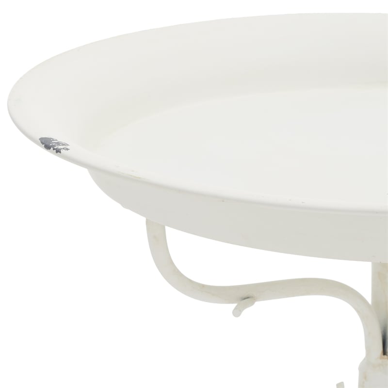 Safavieh Nigel Iron Bird Bath in White