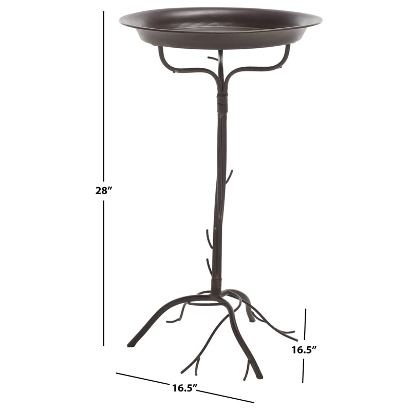 Safavieh Nigel Iron Bird Bath in Brown