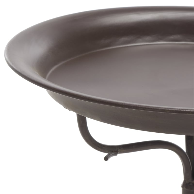 Safavieh Nigel Iron Bird Bath in Brown