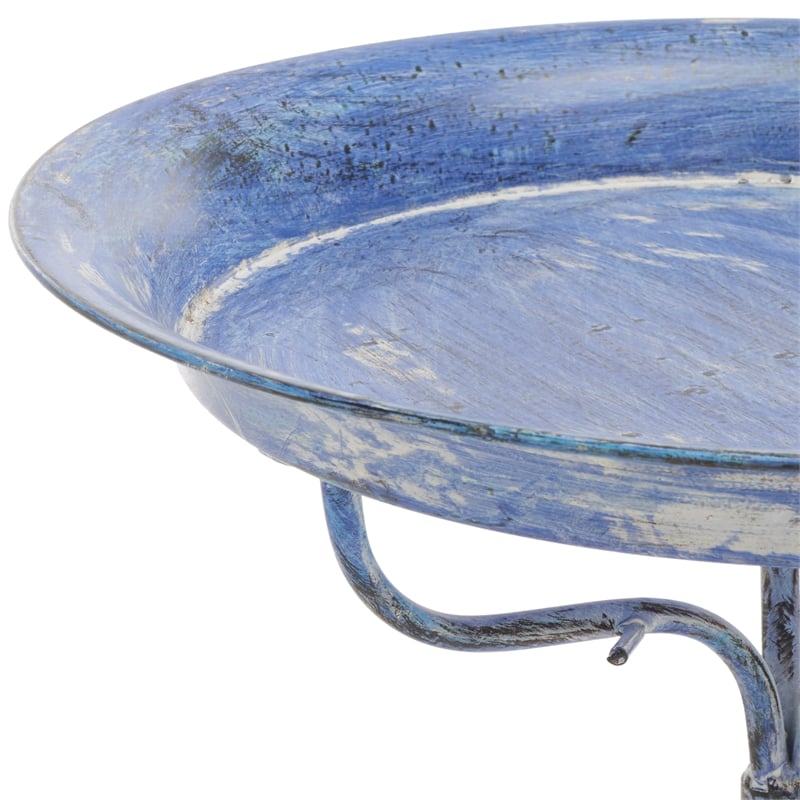 Safavieh Nigel Iron Bird Bath in Blue