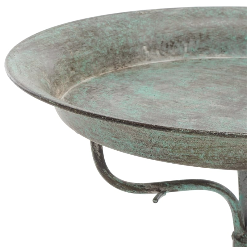 Safavieh Nigel Iron Bird Bath in Green