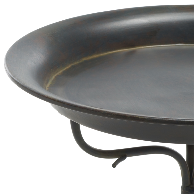 Safavieh Nigel Iron Bird Bath in Black / Rust