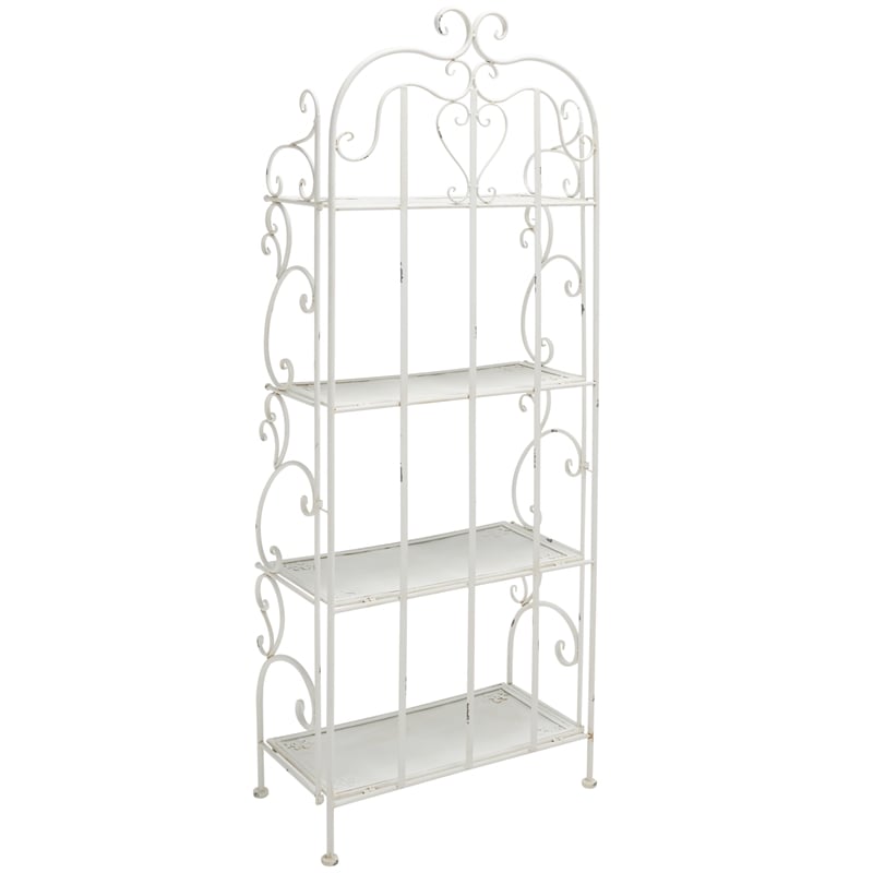 Safavieh Tyrique 4 Tier Iron Shelf Unit in White