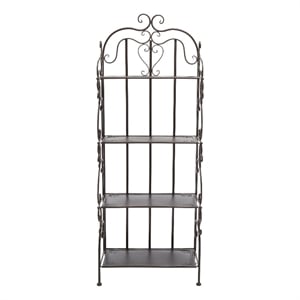 Safavieh Tyrique 4 Tier Iron Shelf Unit in Brown