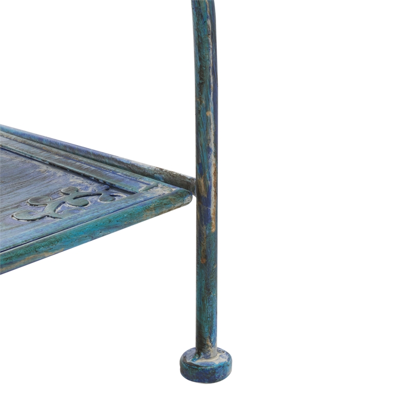 Safavieh Tyrique 4 Tier Iron Shelf Unit in Blue
