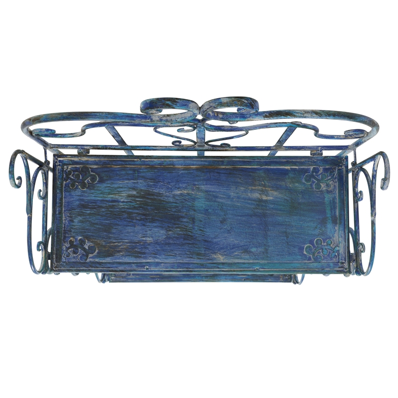 Safavieh Tyrique 4 Tier Iron Shelf Unit in Blue