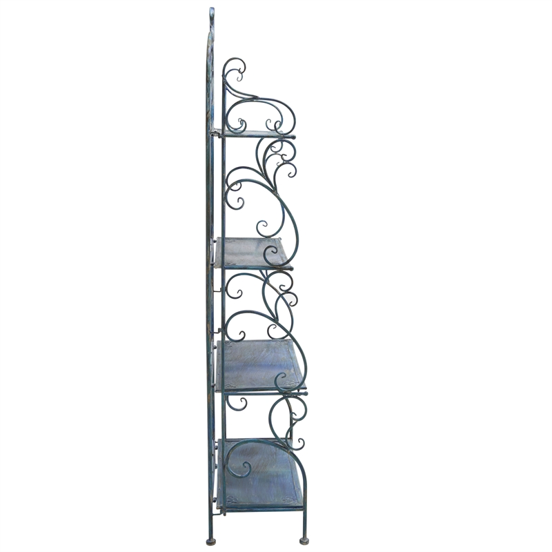 Safavieh Tyrique 4 Tier Iron Shelf Unit in Blue