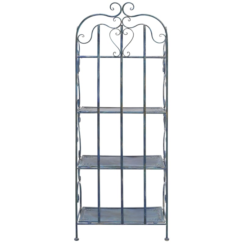 Safavieh Tyrique 4 Tier Iron Shelf Unit in Blue