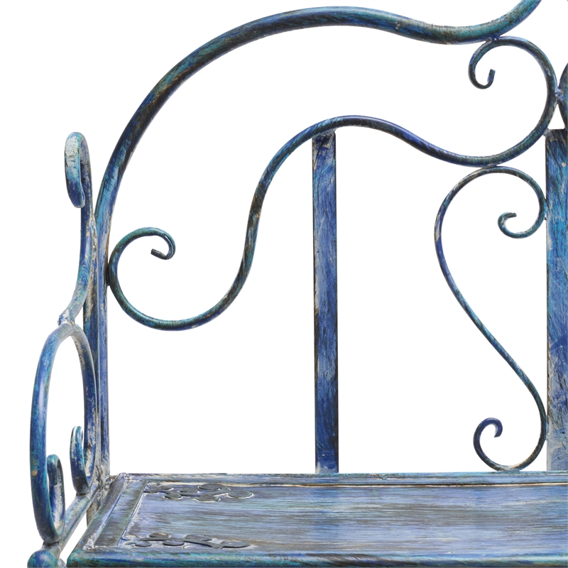 Safavieh Tyrique 4 Tier Iron Shelf Unit in Blue