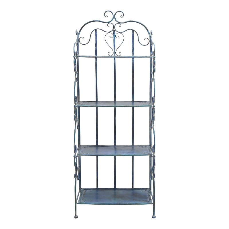 Safavieh Tyrique 4 Tier Iron Shelf Unit in Blue