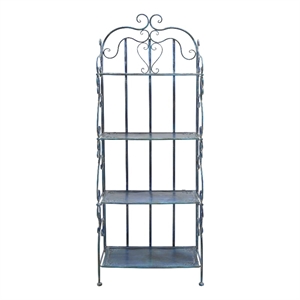 Safavieh Tyrique 4 Tier Iron Shelf Unit in Blue