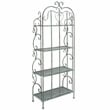 Safavieh Tyrique 4 Tier Iron Shelf Unit in Green