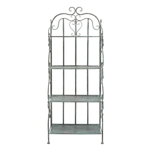 Safavieh Tyrique 4 Tier Iron Shelf Unit in Green