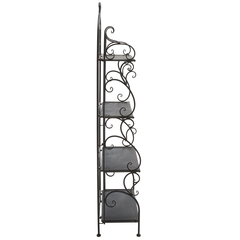 Safavieh Tyrique 4 Tier Iron Shelf Unit in Black / Rust