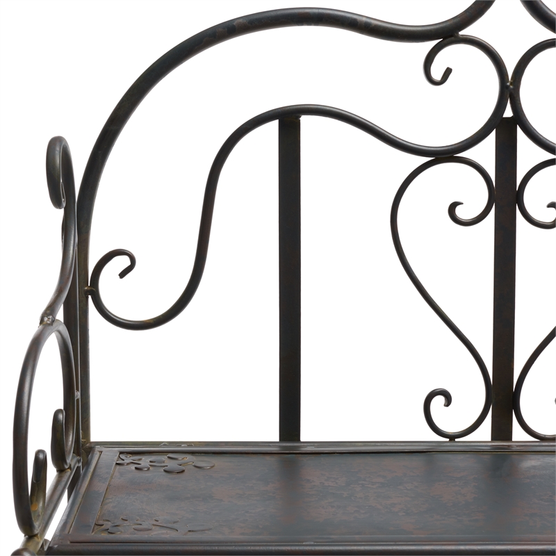 Safavieh Tyrique 4 Tier Iron Shelf Unit in Black / Rust