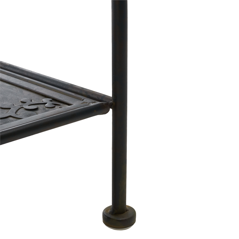Safavieh Tyrique 4 Tier Iron Shelf Unit in Black / Rust