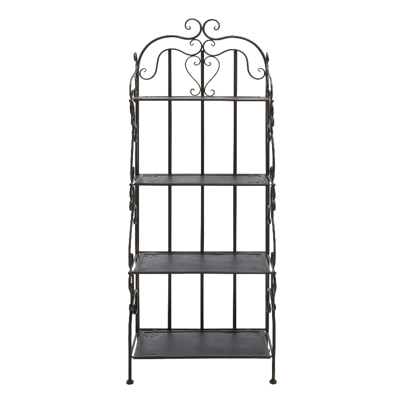 Safavieh Tyrique 4 Tier Iron Shelf Unit in Black / Rust