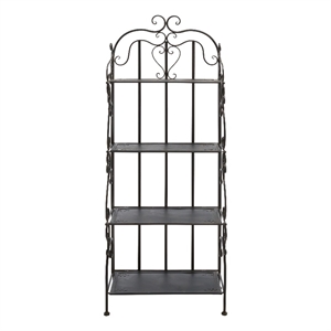Safavieh Tyrique 4 Tier Iron Shelf Unit in Black / Rust