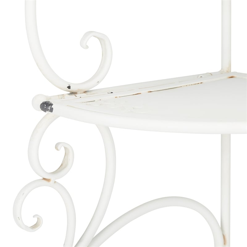 Safavieh Turuca 4 Tier Iron Corner Shelf in White