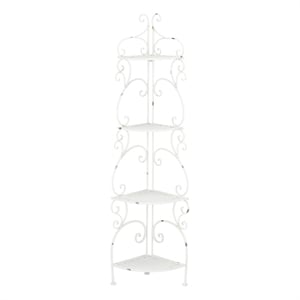 Safavieh Turuca 4 Tier Iron Corner Shelf in White