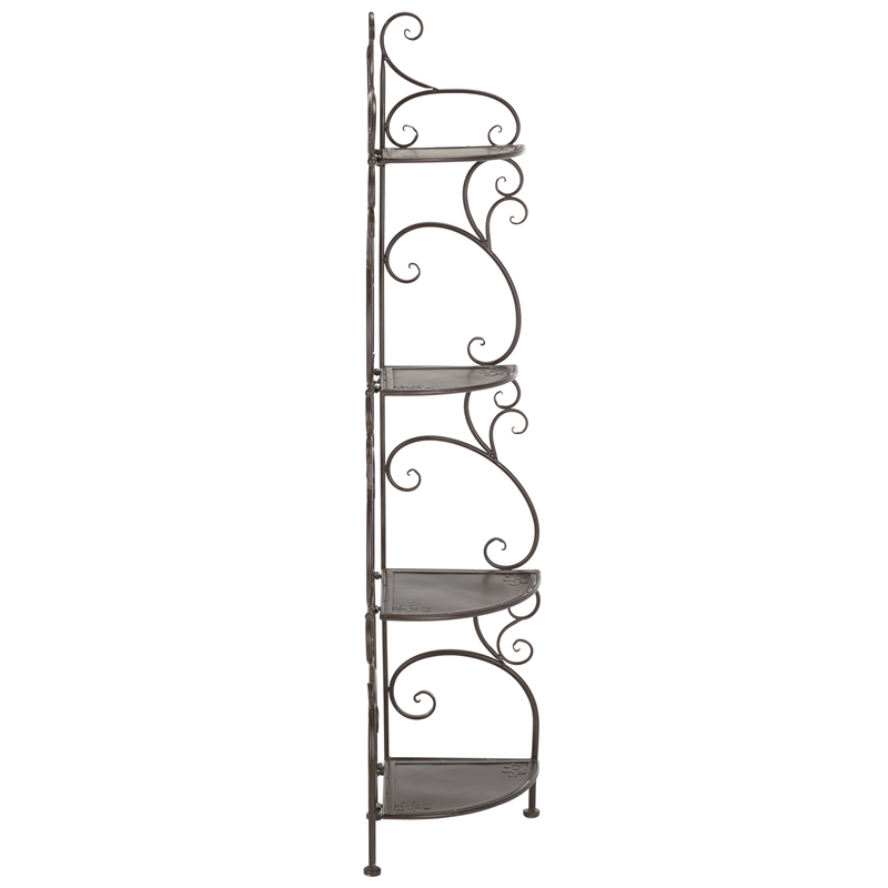 Safavieh Turuca 4 Tier Iron Corner Shelf  in Brown