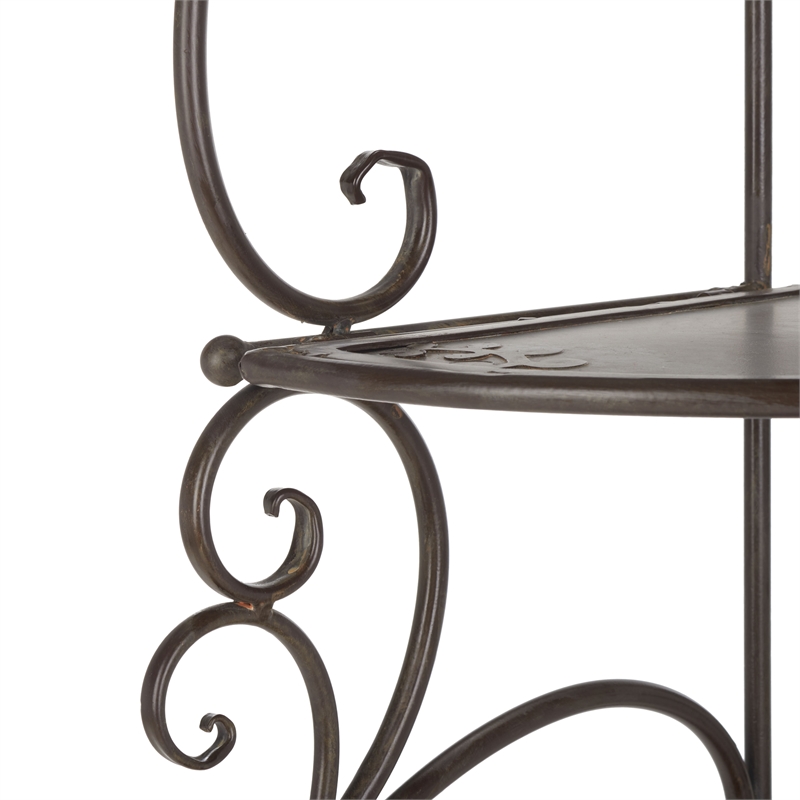 Safavieh Turuca 4 Tier Iron Corner Shelf  in Brown