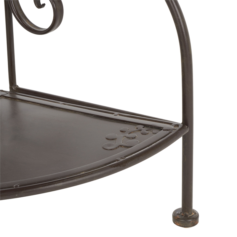 Safavieh Turuca 4 Tier Iron Corner Shelf  in Brown