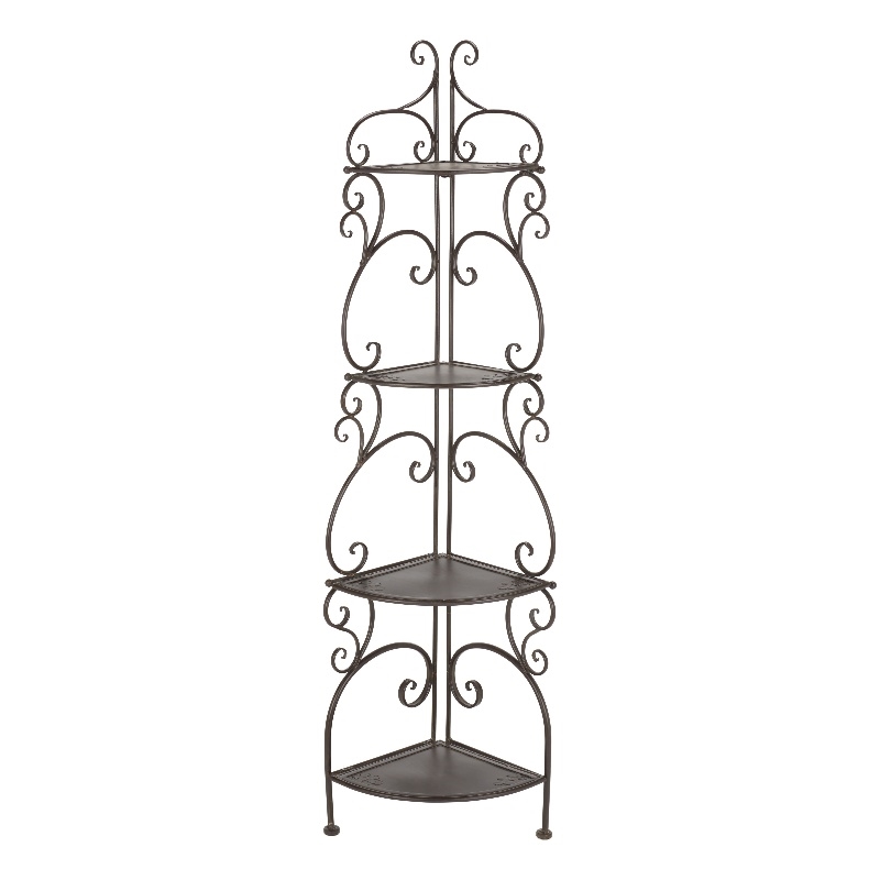 Safavieh Turuca 4 Tier Iron Corner Shelf  in Brown