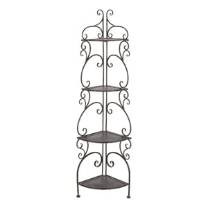 Safavieh Turuca 4 Tier Iron Corner Shelf  in Brown