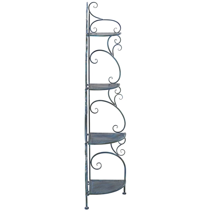 Safavieh Turuca 4 Tier Iron Corner Shelf  in Blue