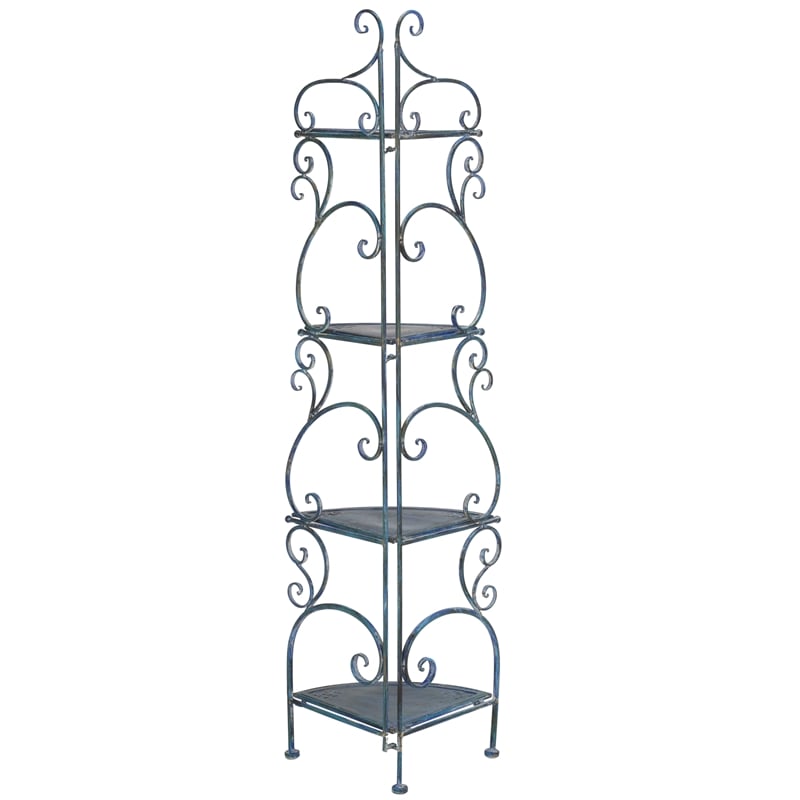 Safavieh Turuca 4 Tier Iron Corner Shelf  in Blue