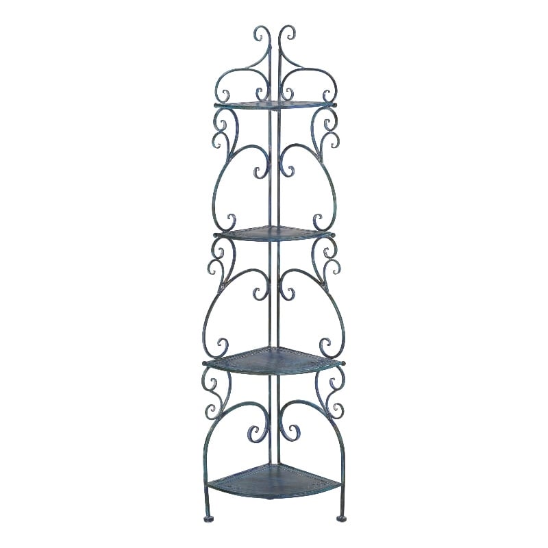 Safavieh Turuca 4 Tier Iron Corner Shelf  in Blue
