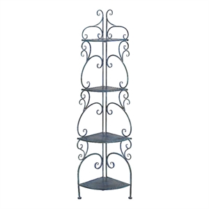 Safavieh Turuca 4 Tier Iron Corner Shelf  in Blue