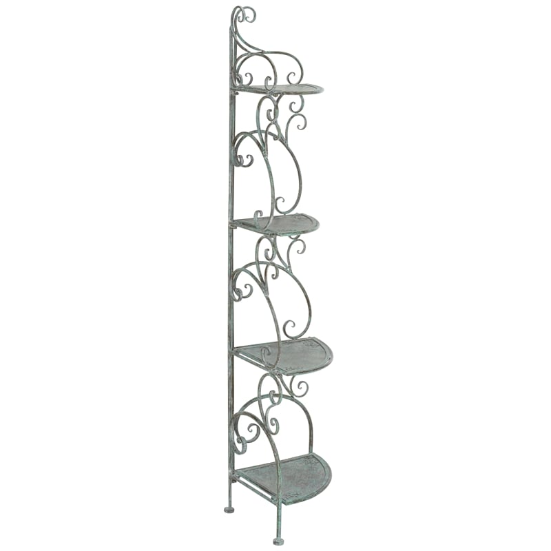 Safavieh Turuca 4 Tier Iron Corner Shelf in Green
