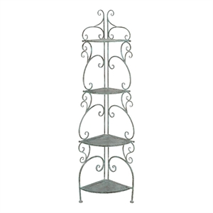 Safavieh Turuca 4 Tier Iron Corner Shelf in Green