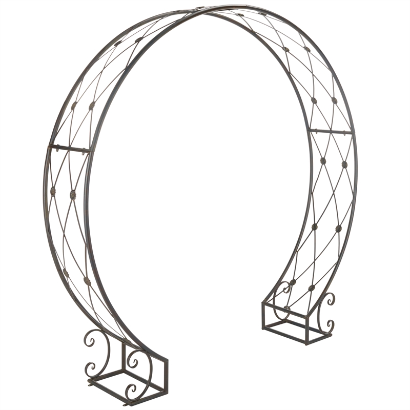 Safavieh Mizell Moon Iron Gateway in Black / Rust