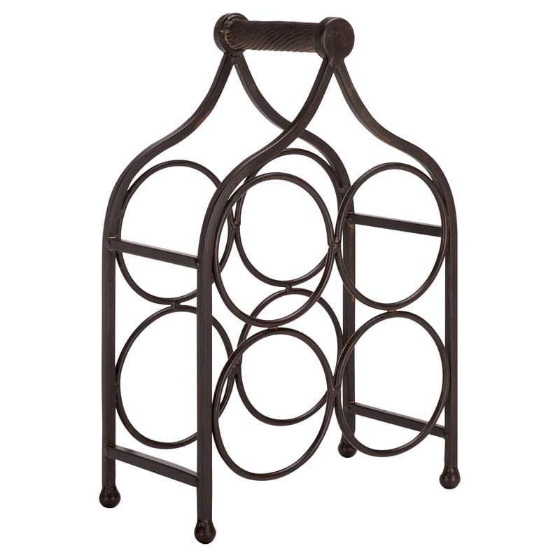 Safavieh Floyd 4 Wine Iron Bottle Holder in Brown