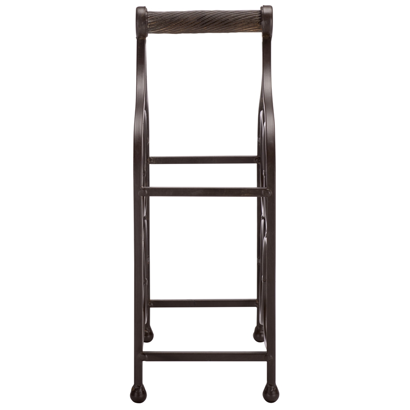 Safavieh Floyd 4 Wine Iron Bottle Holder in Brown