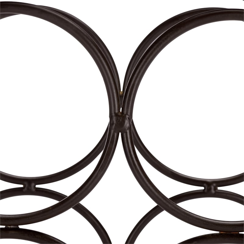 Safavieh Floyd 4 Wine Iron Bottle Holder in Brown