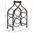 Safavieh Floyd 4 Wine Iron Bottle Holder in Brown