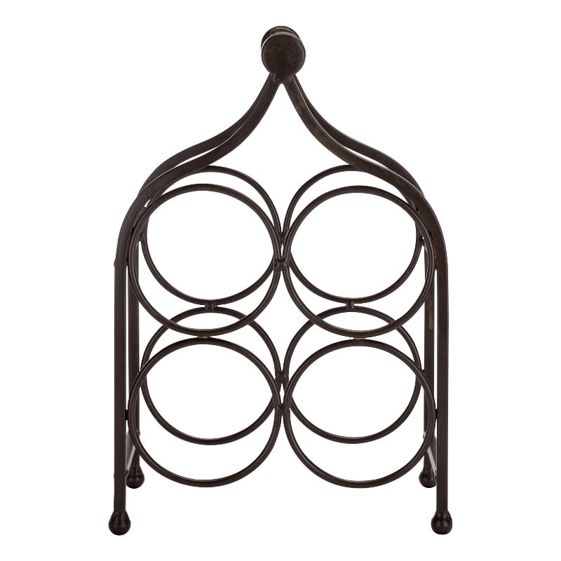 Safavieh Floyd 4 Wine Iron Bottle Holder in Brown