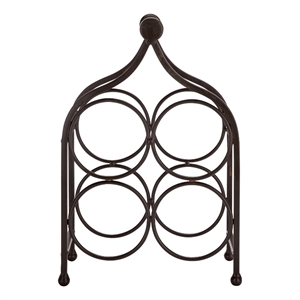 Safavieh Floyd 4 Wine Iron Bottle Holder in Brown