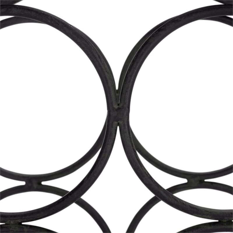 Safavieh Floyd 4 Wine Iron Bottle Holder in Black