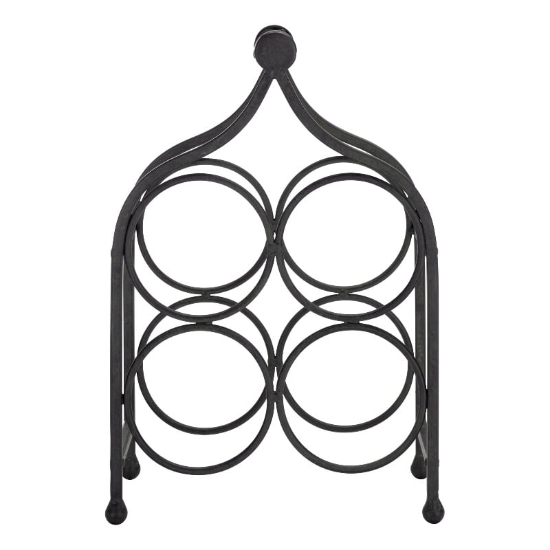 Safavieh Floyd 4 Wine Iron Bottle Holder in Black