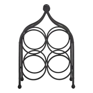 Safavieh Floyd 4 Wine Iron Bottle Holder in Black