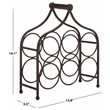 Safavieh Floyd 6 Wine Iron Bottle Holder in Brown