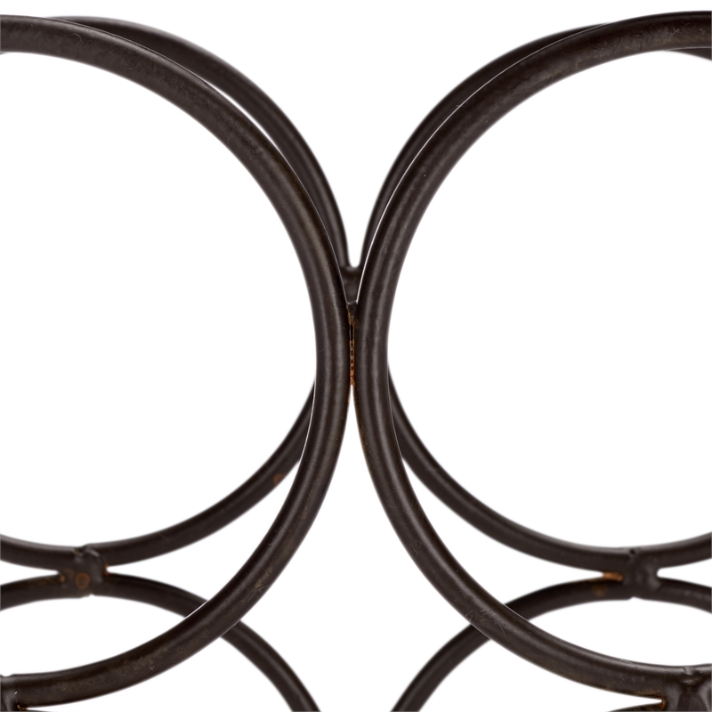 Safavieh Floyd 6 Wine Iron Bottle Holder in Brown
