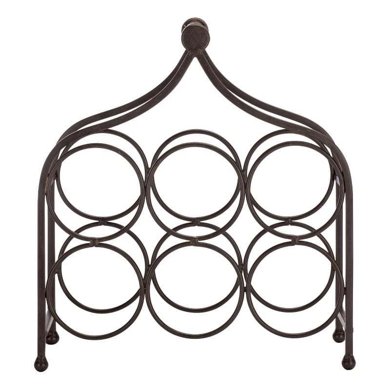 Safavieh Floyd 6 Wine Iron Bottle Holder in Brown